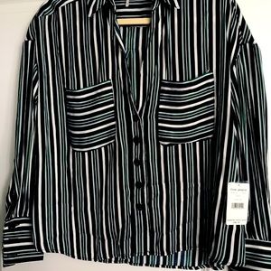 Gorgeous Free People Shirt XS NWT! Green stripes